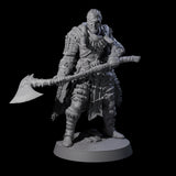 Half Masked Berserker C Miniature for Dungeons and Dragons, Pathfinder or other TTRPGs