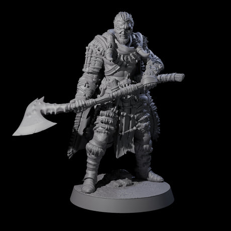 Half Masked Berserker C Miniature for Dungeons and Dragons, Pathfinder or other TTRPGs