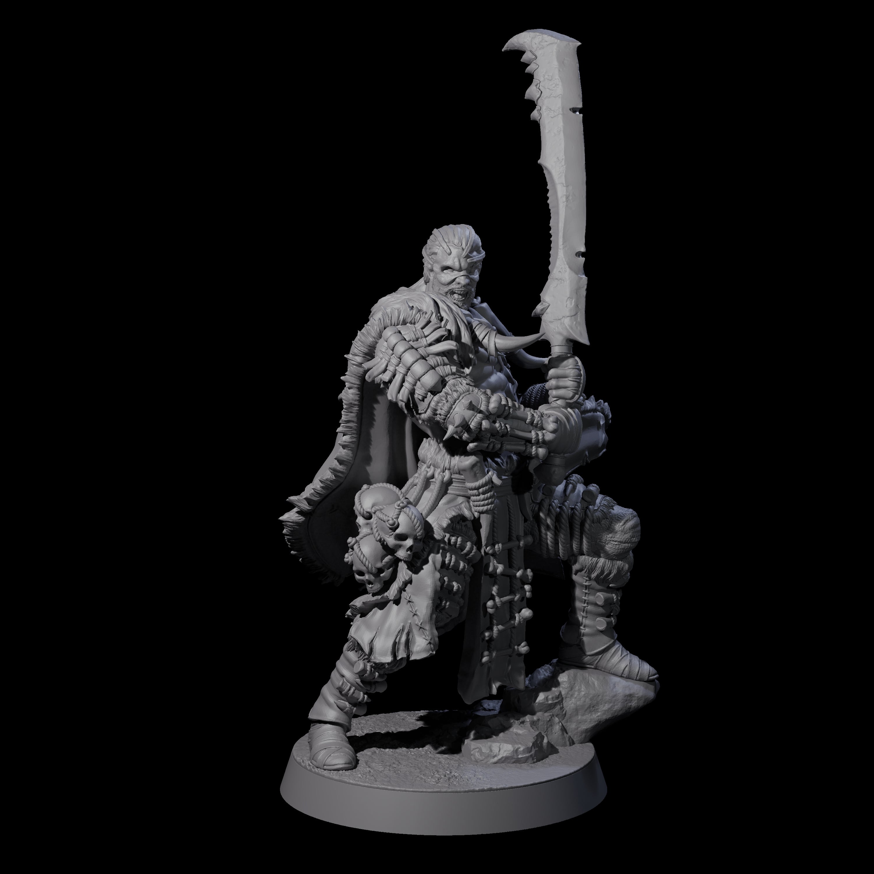 Half Masked Berserker D Miniature for Dungeons and Dragons, Pathfinder or other TTRPGs