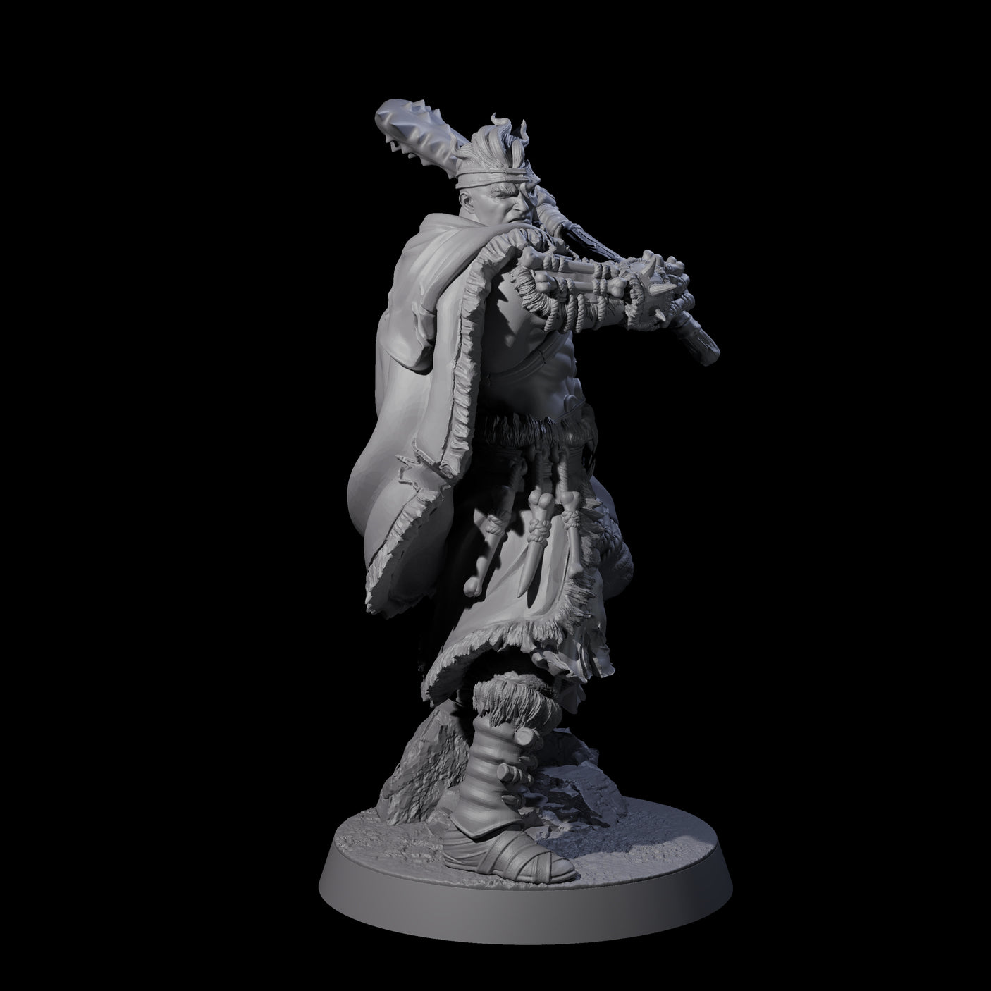 Half Masked Berserker E Miniature for Dungeons and Dragons, Pathfinder or other TTRPGs