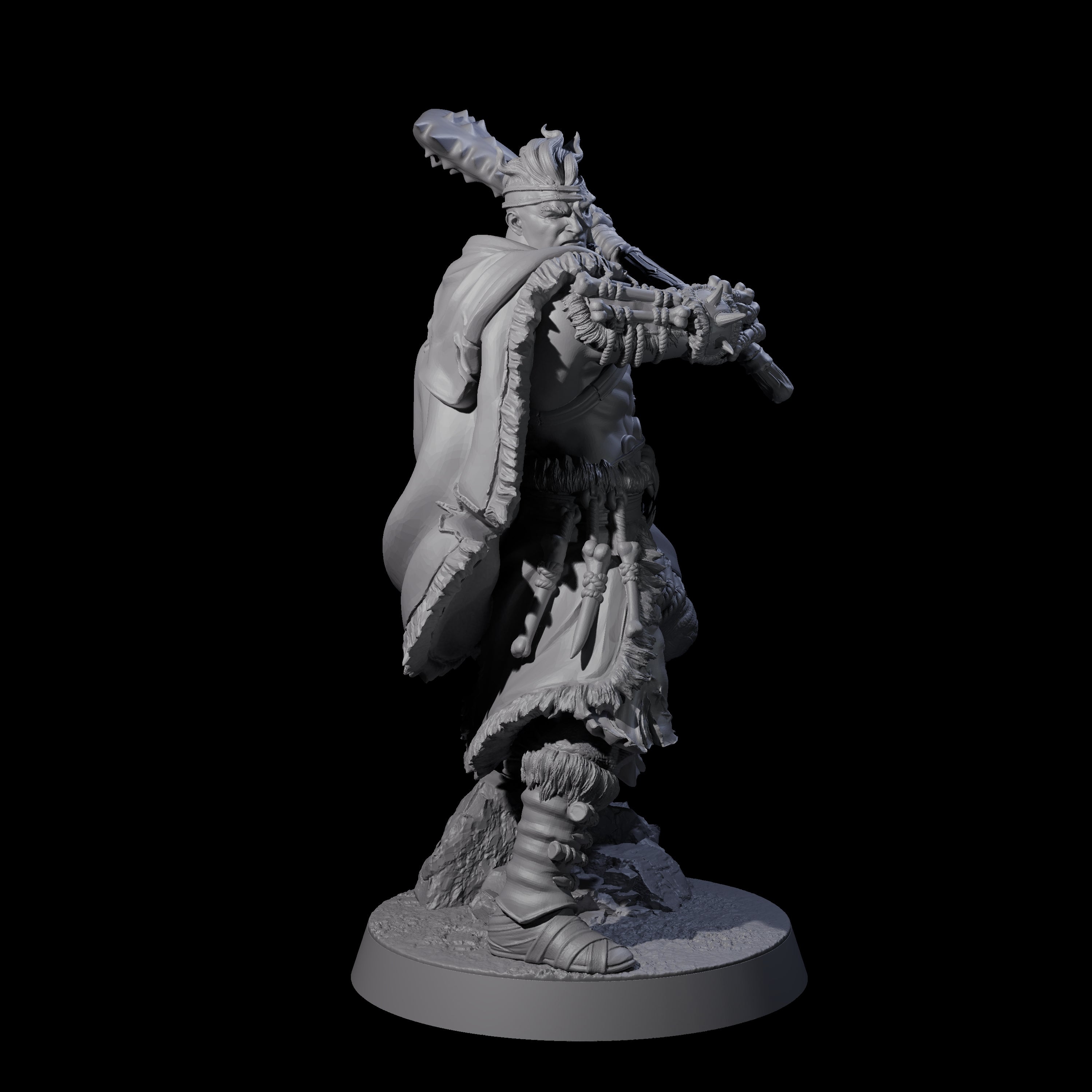Half Masked Berserker E Miniature for Dungeons and Dragons, Pathfinder or other TTRPGs