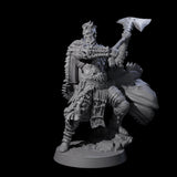 Half Masked Berserker E Miniature for Dungeons and Dragons, Pathfinder or other TTRPGs