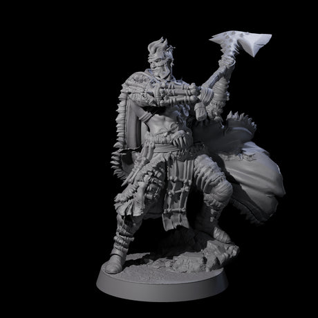 Half Masked Berserker E Miniature for Dungeons and Dragons, Pathfinder or other TTRPGs