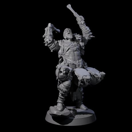 Half Masked Berserker F Miniature for Dungeons and Dragons, Pathfinder or other TTRPGs