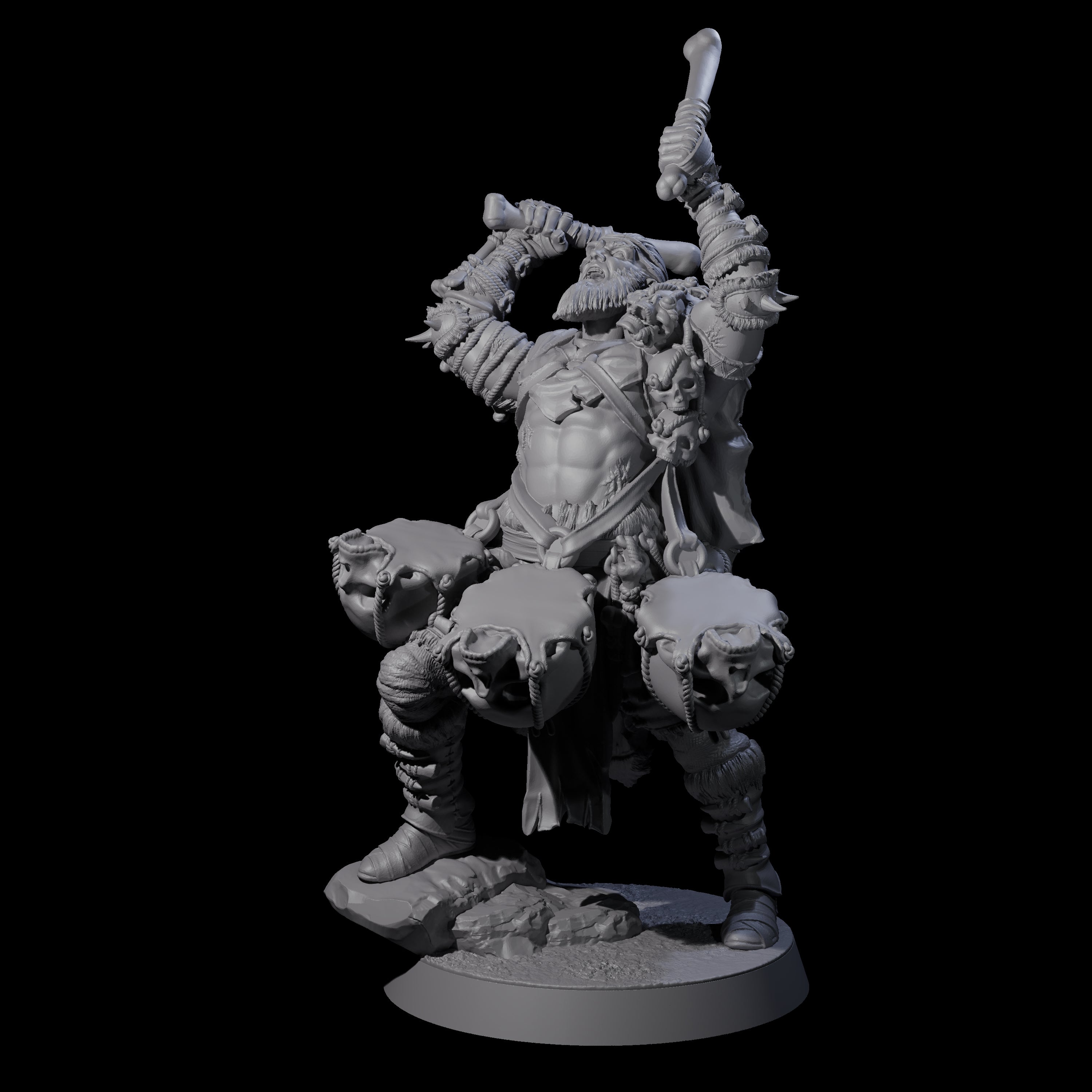 Half Masked Berserker F Miniature for Dungeons and Dragons, Pathfinder or other TTRPGs