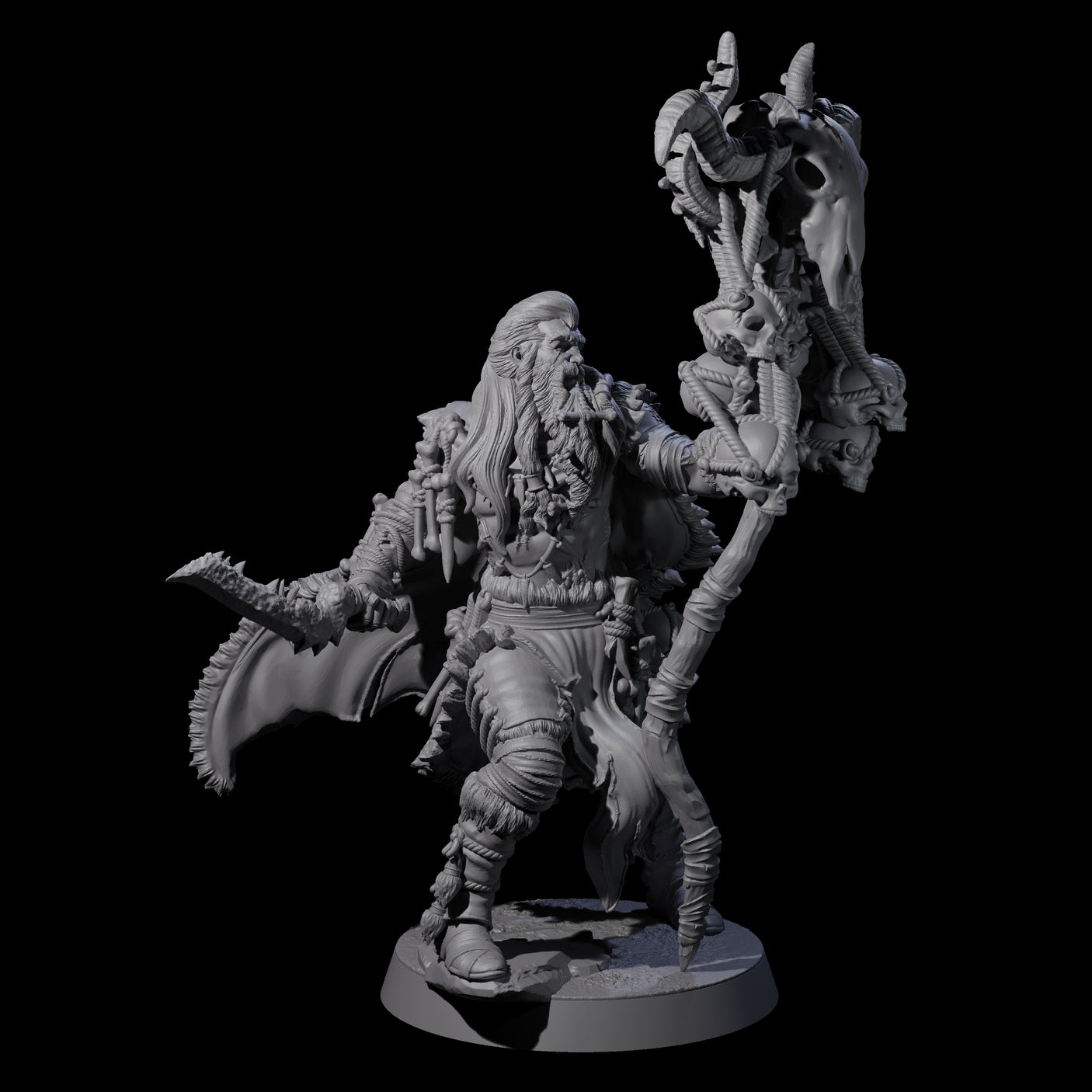 Half Masked Berserker G Miniature for Dungeons and Dragons, Pathfinder or other TTRPGs