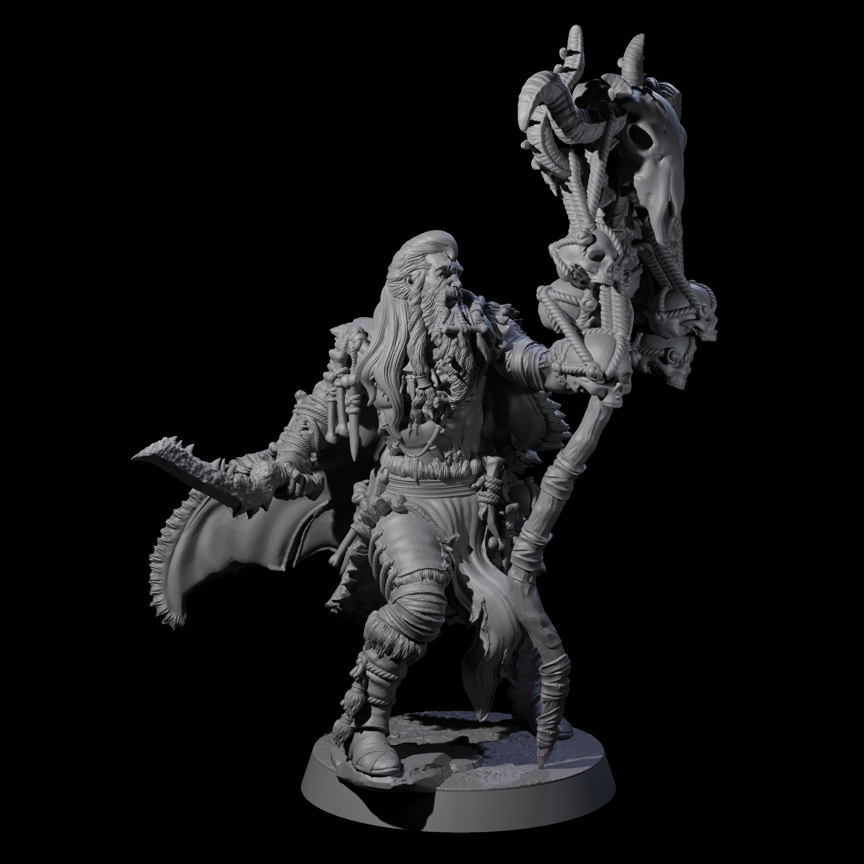 Half Masked Berserker G Miniature for Dungeons and Dragons, Pathfinder or other TTRPGs
