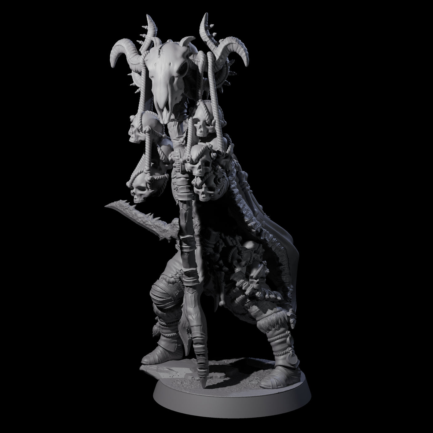 Half Masked Berserker G Miniature for Dungeons and Dragons, Pathfinder or other TTRPGs