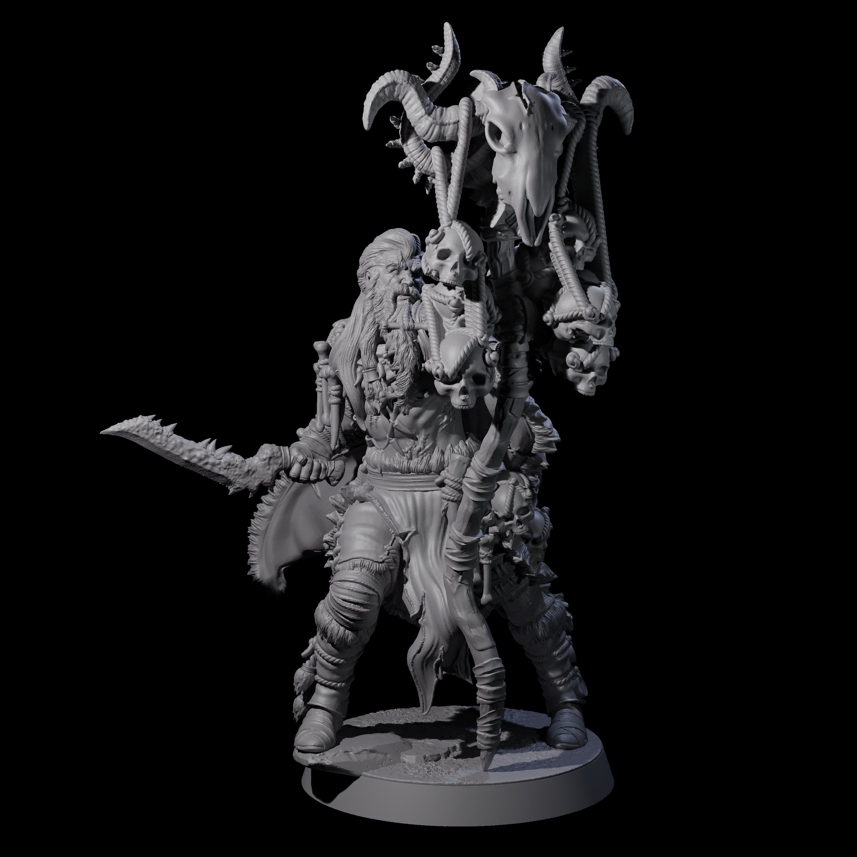 Half Masked Berserker G Miniature for Dungeons and Dragons, Pathfinder or other TTRPGs