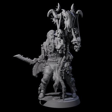 Half Masked Berserker G Miniature for Dungeons and Dragons, Pathfinder or other TTRPGs