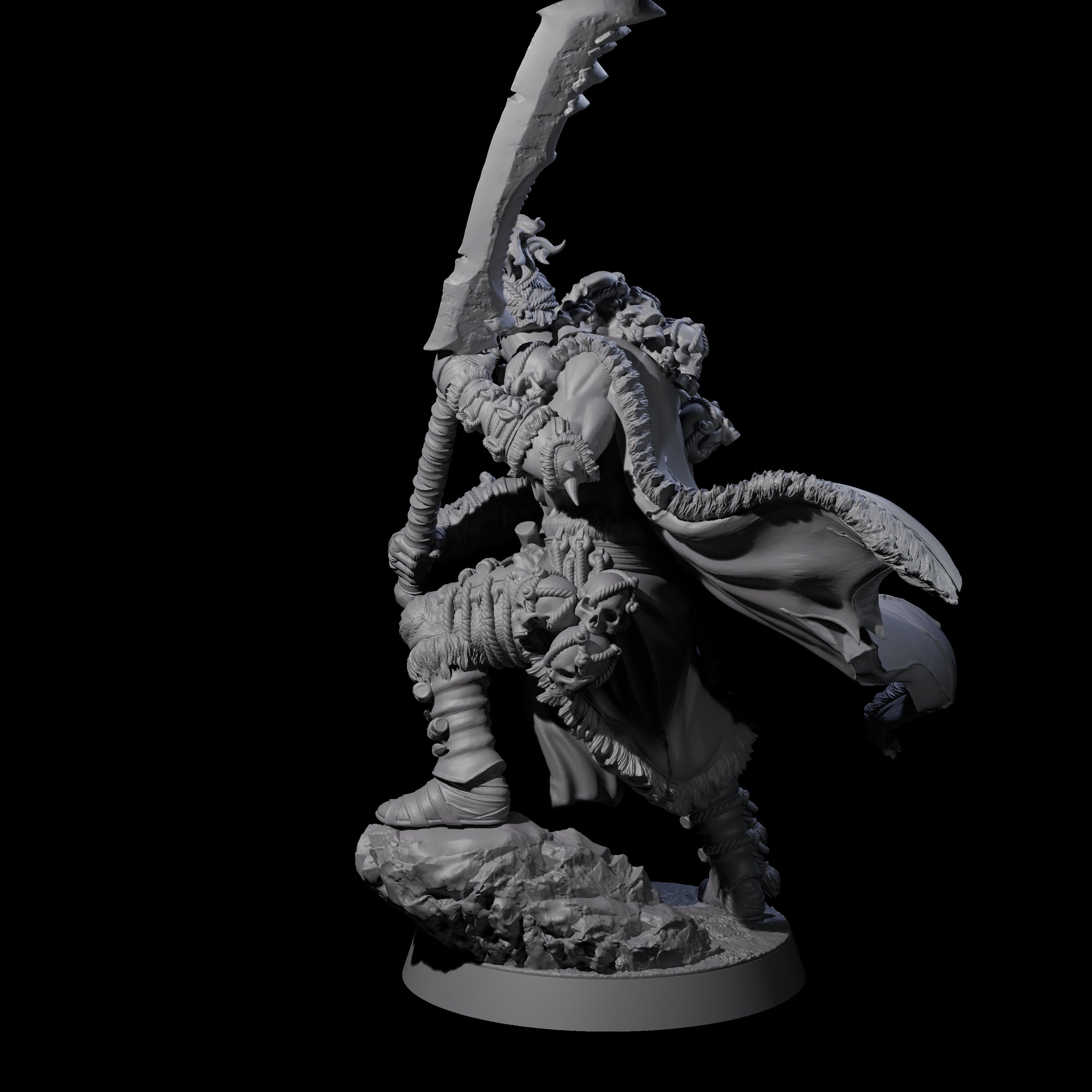 Half Masked Berserker H Miniature for Dungeons and Dragons, Pathfinder or other TTRPGs