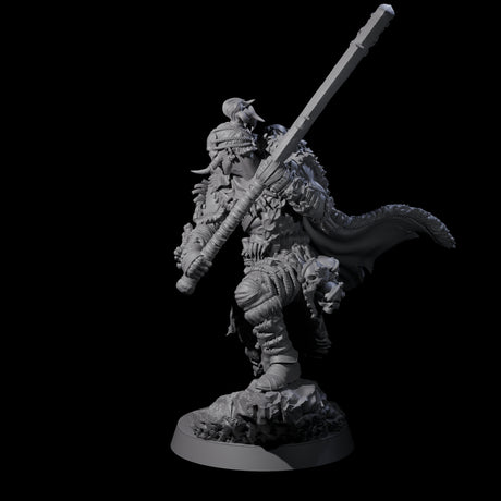 Half Masked Berserker H Miniature for Dungeons and Dragons, Pathfinder or other TTRPGs