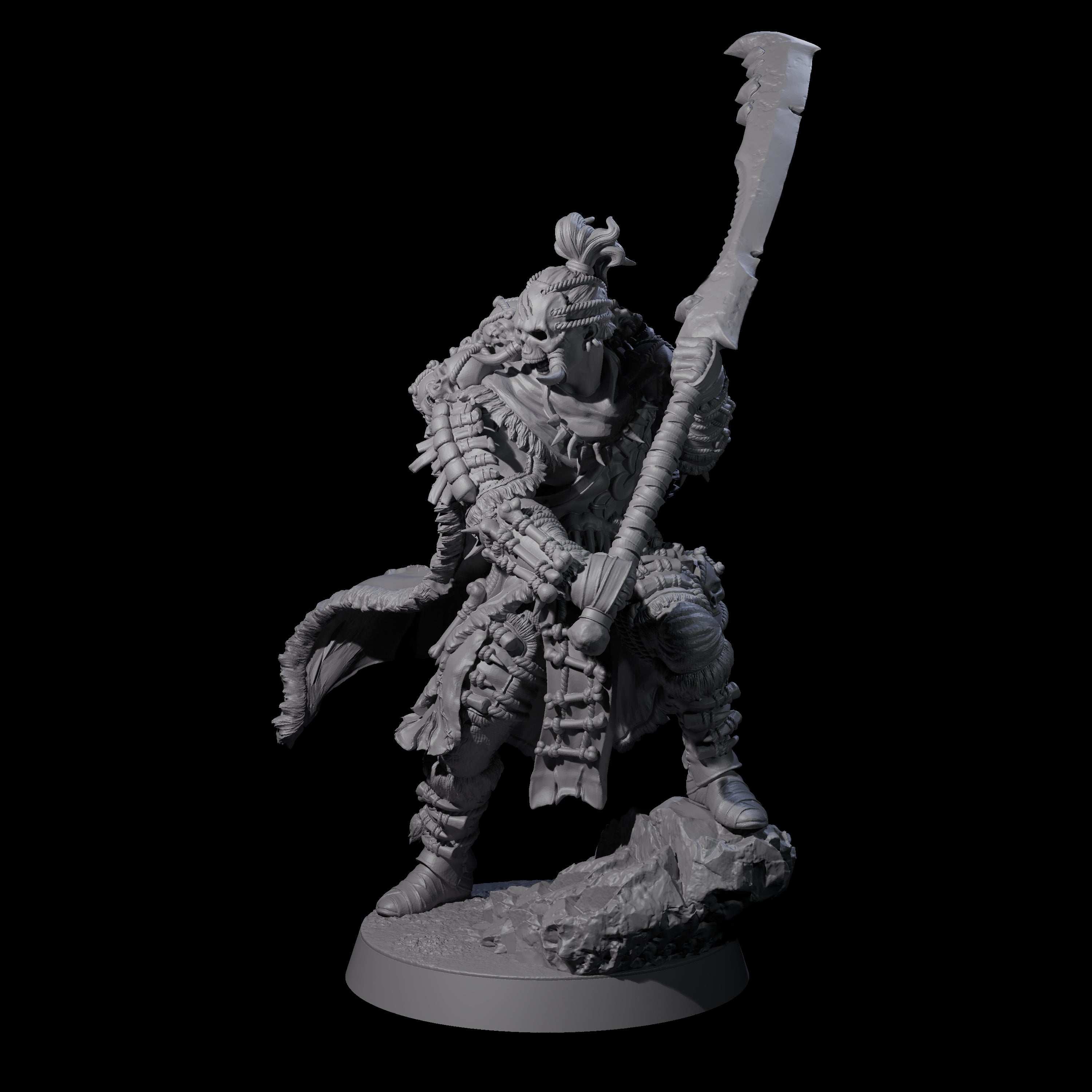 Half Masked Berserker H Miniature for Dungeons and Dragons, Pathfinder or other TTRPGs