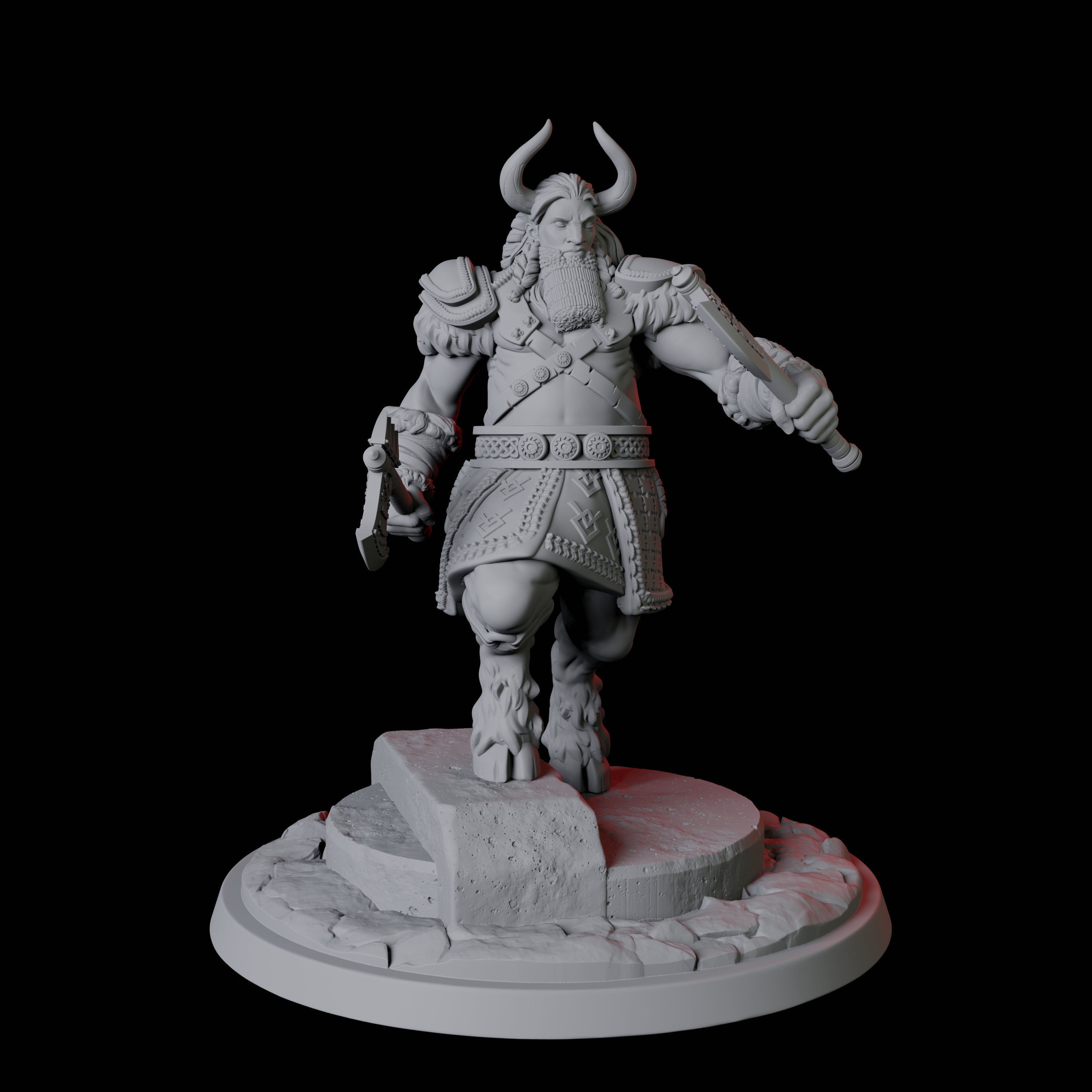 Half Minotaur Champion Miniature for Dungeons and Dragons, Pathfinder or other TTRPGs