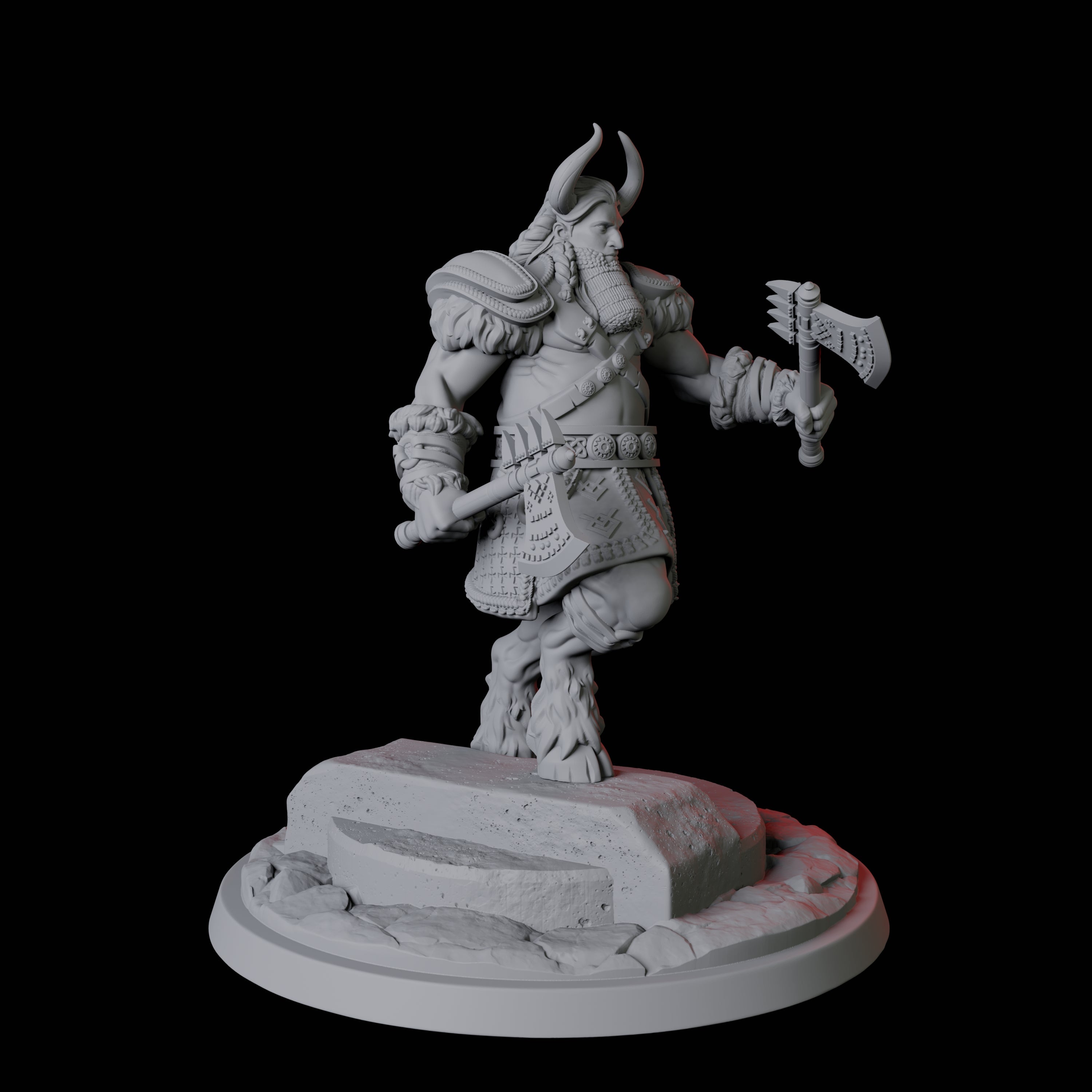 Half Minotaur Champion Miniature for Dungeons and Dragons, Pathfinder or other TTRPGs
