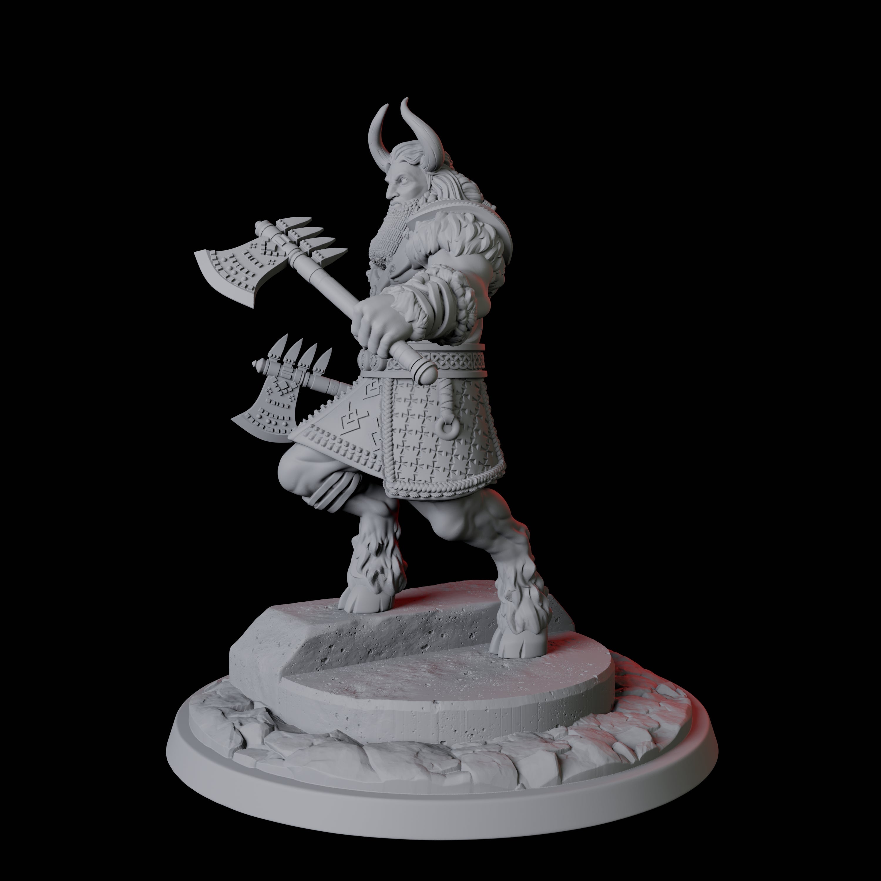 Half Minotaur Champion Miniature for Dungeons and Dragons, Pathfinder or other TTRPGs