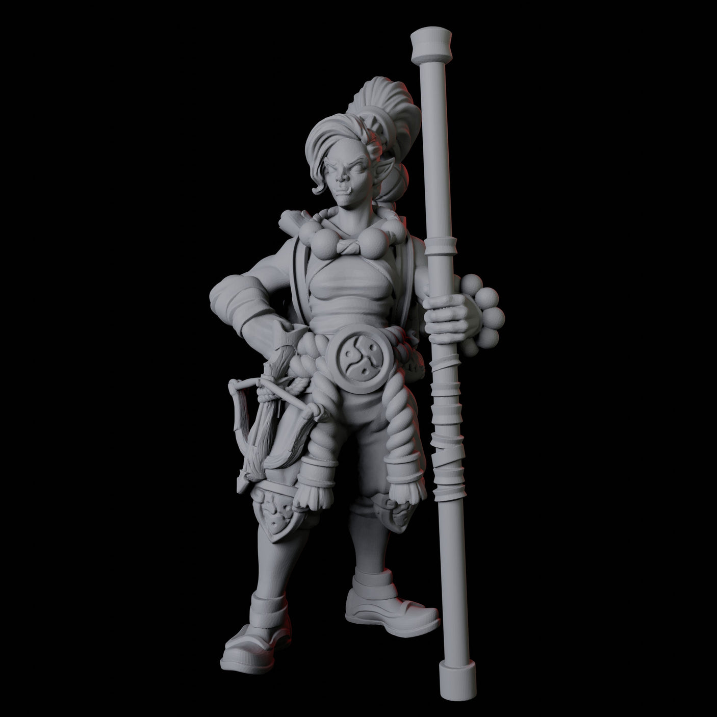 Half Orc Monk A Miniature for Dungeons and Dragons, Pathfinder or other TTRPGs