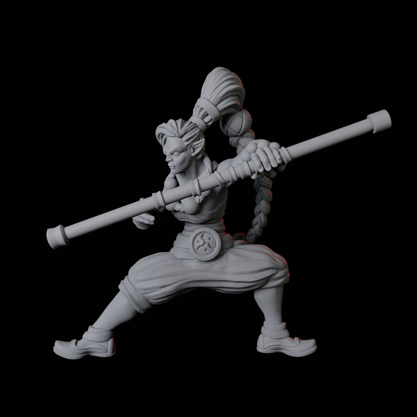 Half Orc Monk B Miniature for Dungeons and Dragons, Pathfinder or other TTRPGs
