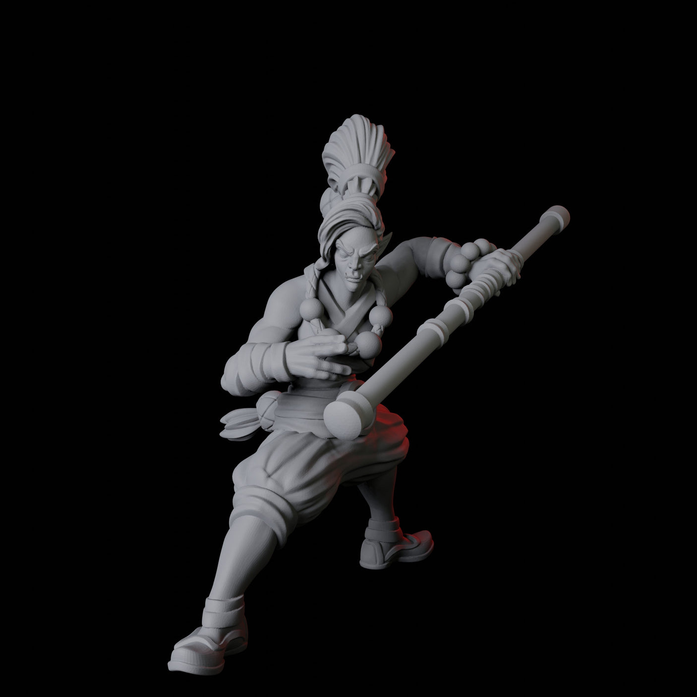 Half Orc Monk B Miniature for Dungeons and Dragons, Pathfinder or other TTRPGs