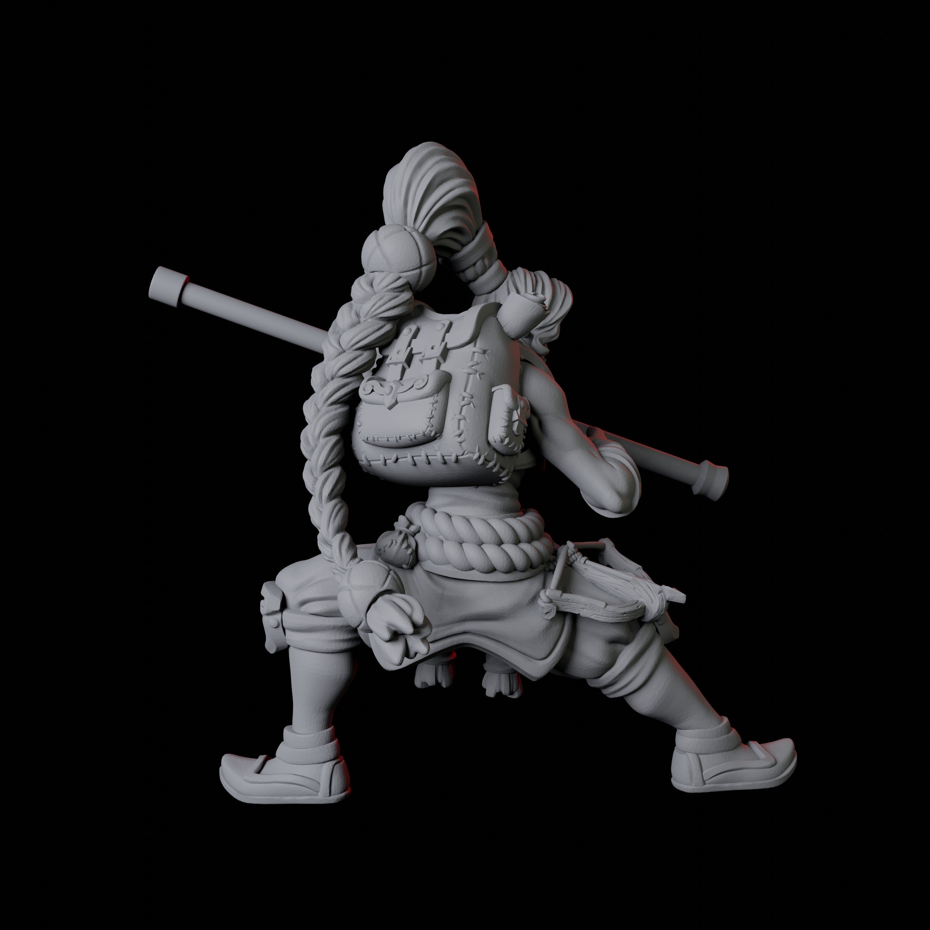 Half Orc Monk B Miniature for Dungeons and Dragons