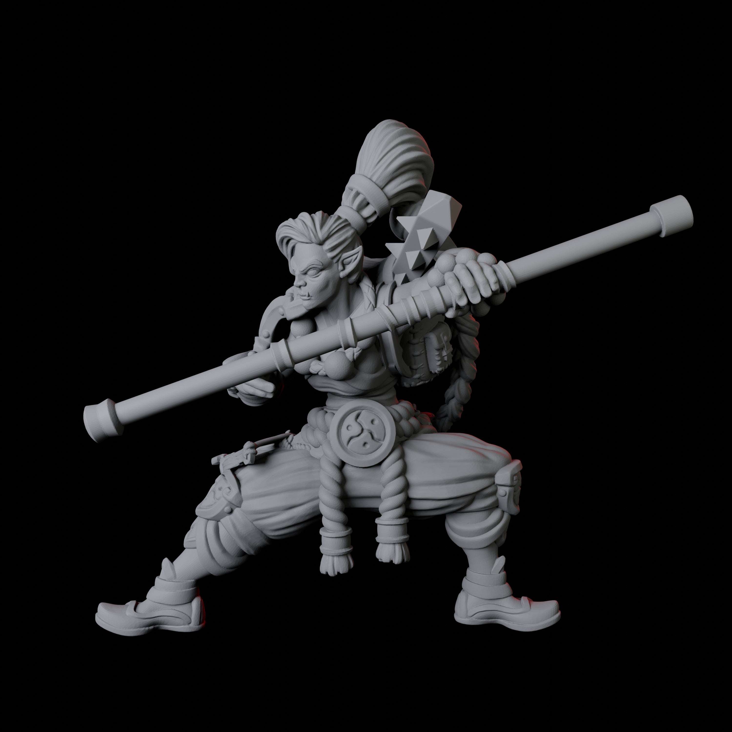 Half Orc Monk B Miniature for Dungeons and Dragons