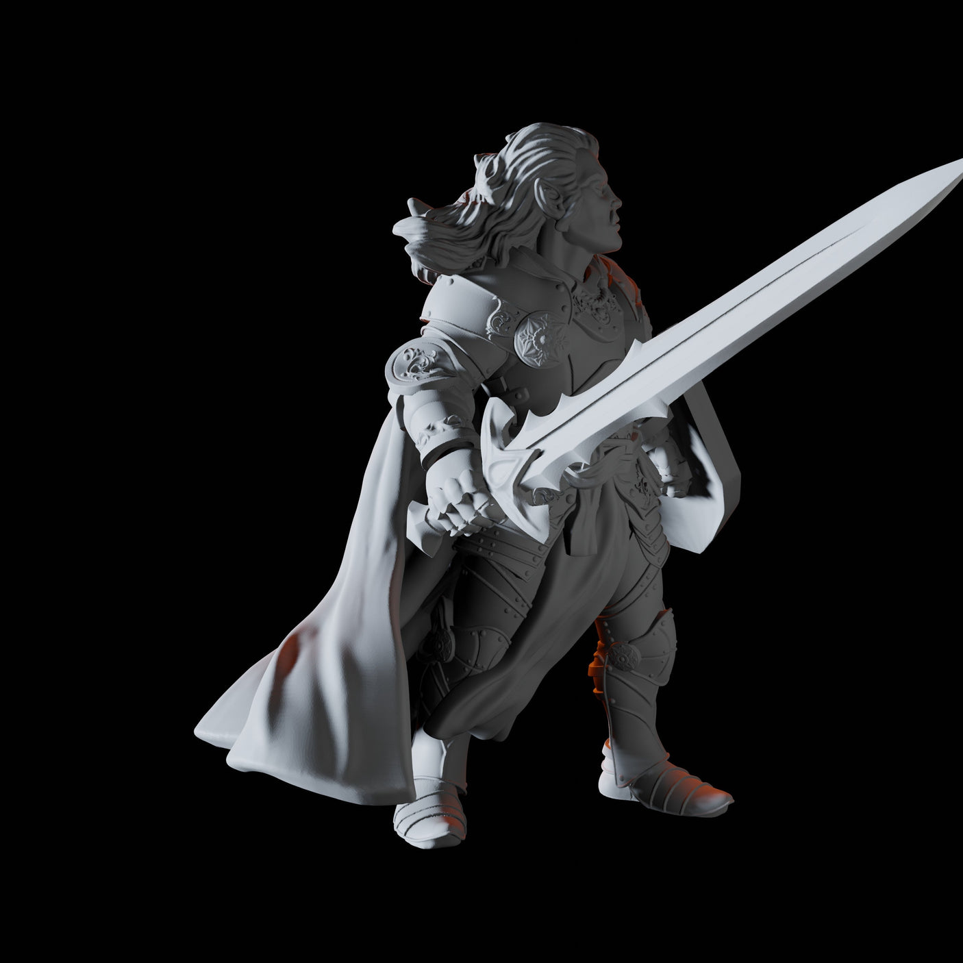 Half Orc Paladin Miniature for Dungeons and Dragons, Pathfinder or other TTRPGs