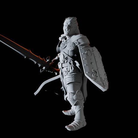 Half Orc Paladin Miniature for Dungeons and Dragons, Pathfinder or other TTRPGs