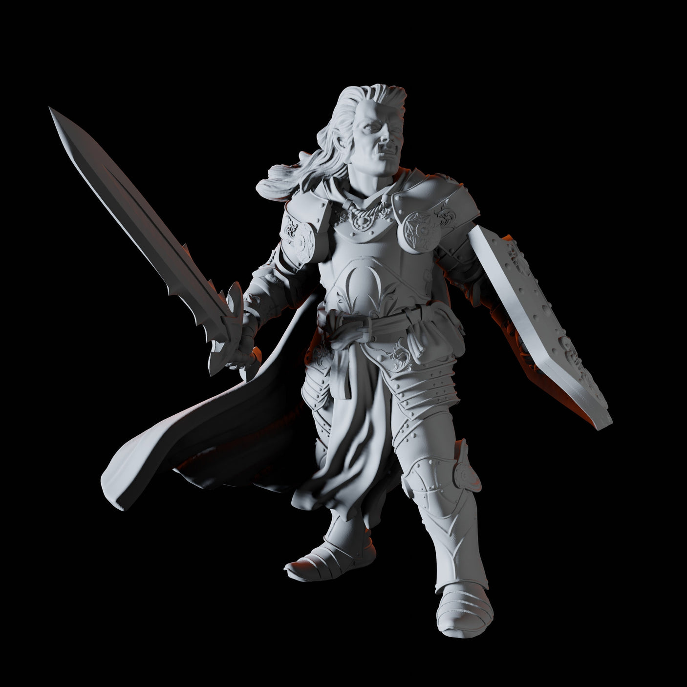 Half Orc Paladin Miniature for Dungeons and Dragons, Pathfinder or other TTRPGs