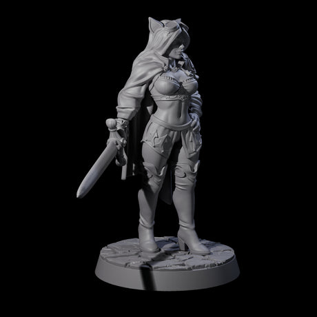 Half Tabaxi Confident Fighter Miniature for Dungeons and Dragons, Pathfinder or other TTRPGs