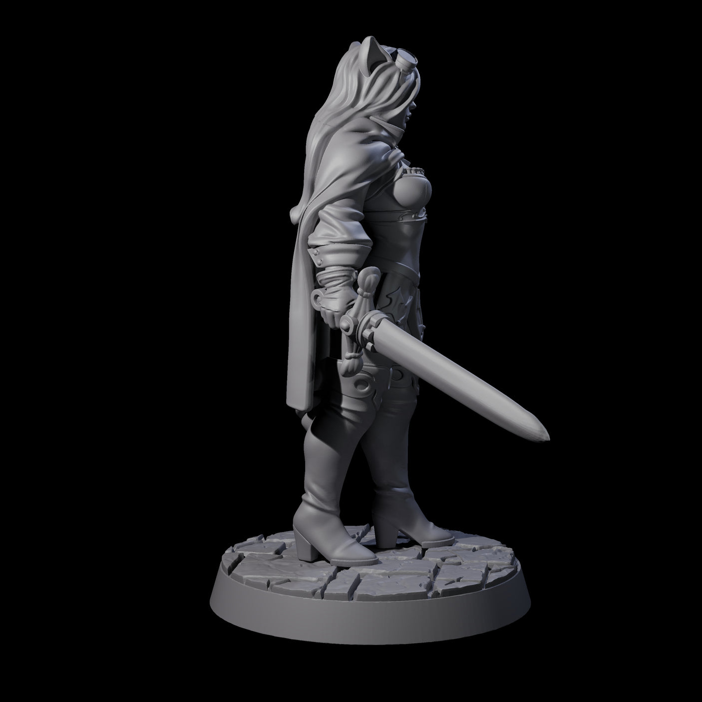 Half Tabaxi Confident Fighter Miniature for Dungeons and Dragons, Pathfinder or other TTRPGs