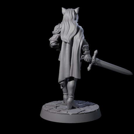 Half Tabaxi Confident Fighter Miniature for Dungeons and Dragons, Pathfinder or other TTRPGs