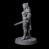 Half Tabaxi Confident Fighter Miniature for Dungeons and Dragons, Pathfinder or other TTRPGs