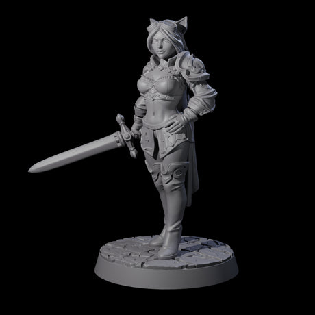 Half Tabaxi Confident Fighter Miniature for Dungeons and Dragons, Pathfinder or other TTRPGs