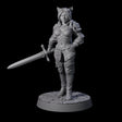Half Tabaxi Confident Fighter Miniature for Dungeons and Dragons, Pathfinder or other TTRPGs