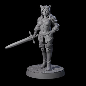 Half Tabaxi Confident Fighter Miniature for Dungeons and Dragons, Pathfinder or other TTRPGs