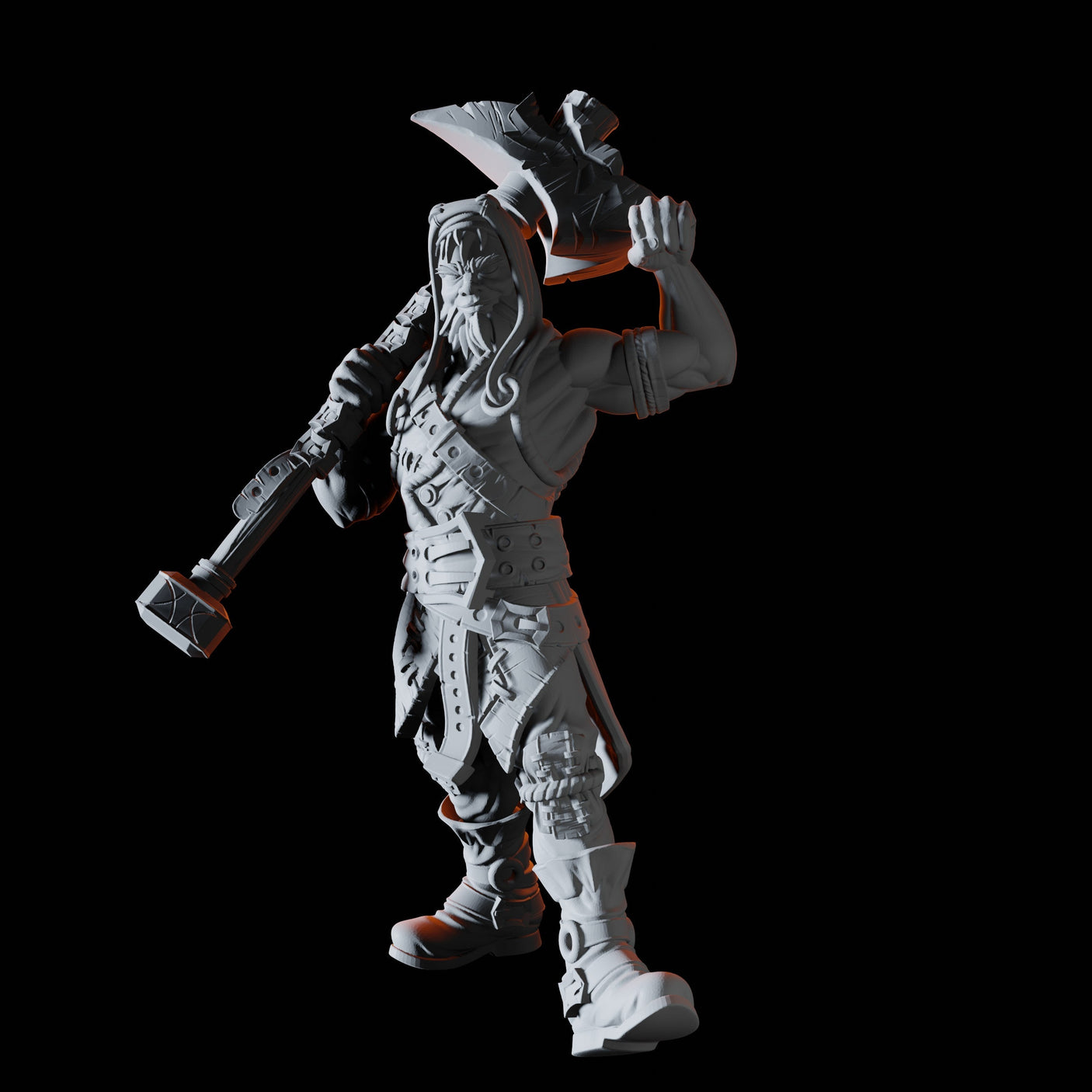 Hammer Wielding Bandit Miniature for Dungeons and Dragons, Pathfinder or other TTRPGs
