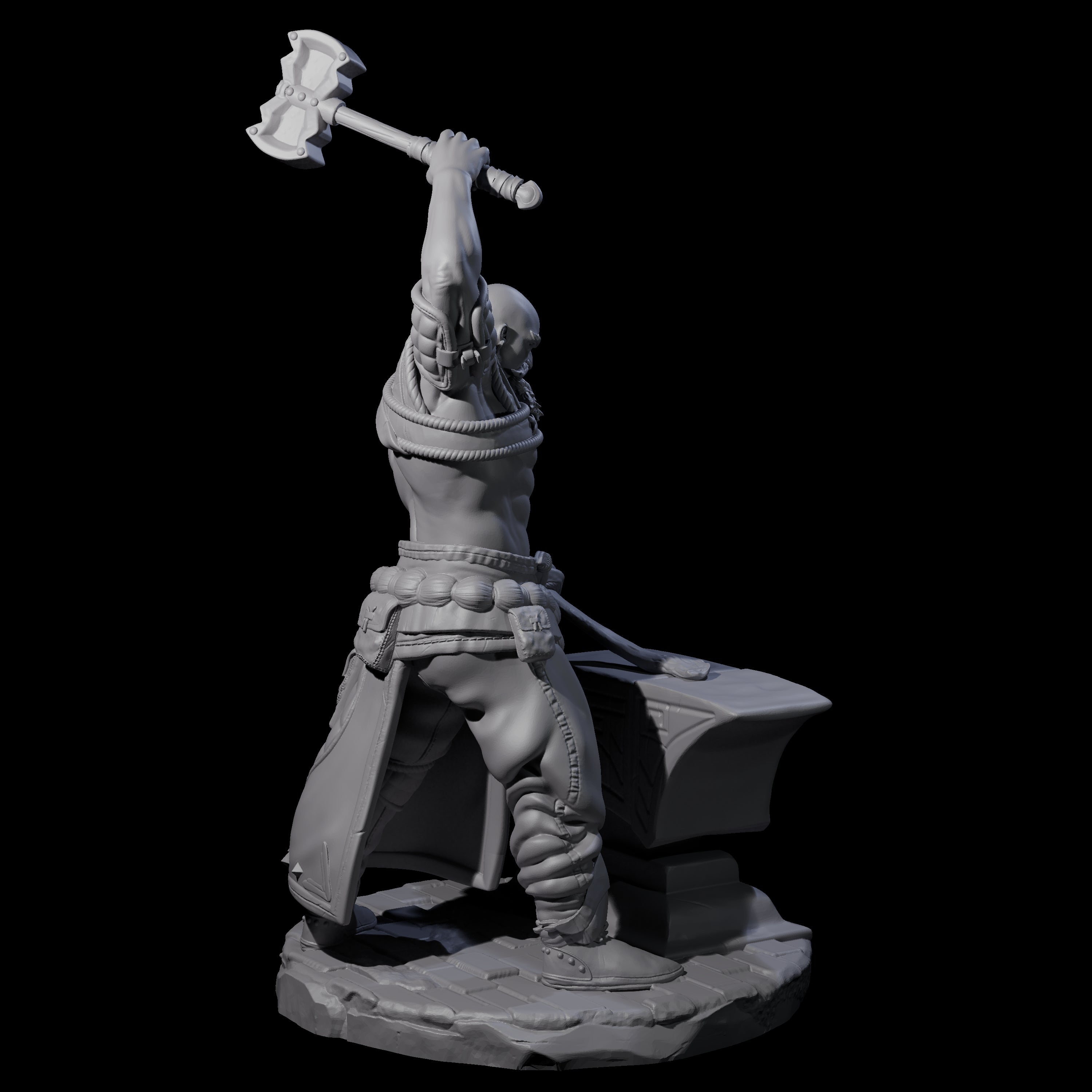 Hammering Blacksmith Miniature for Dungeons and Dragons, Pathfinder or other TTRPGs