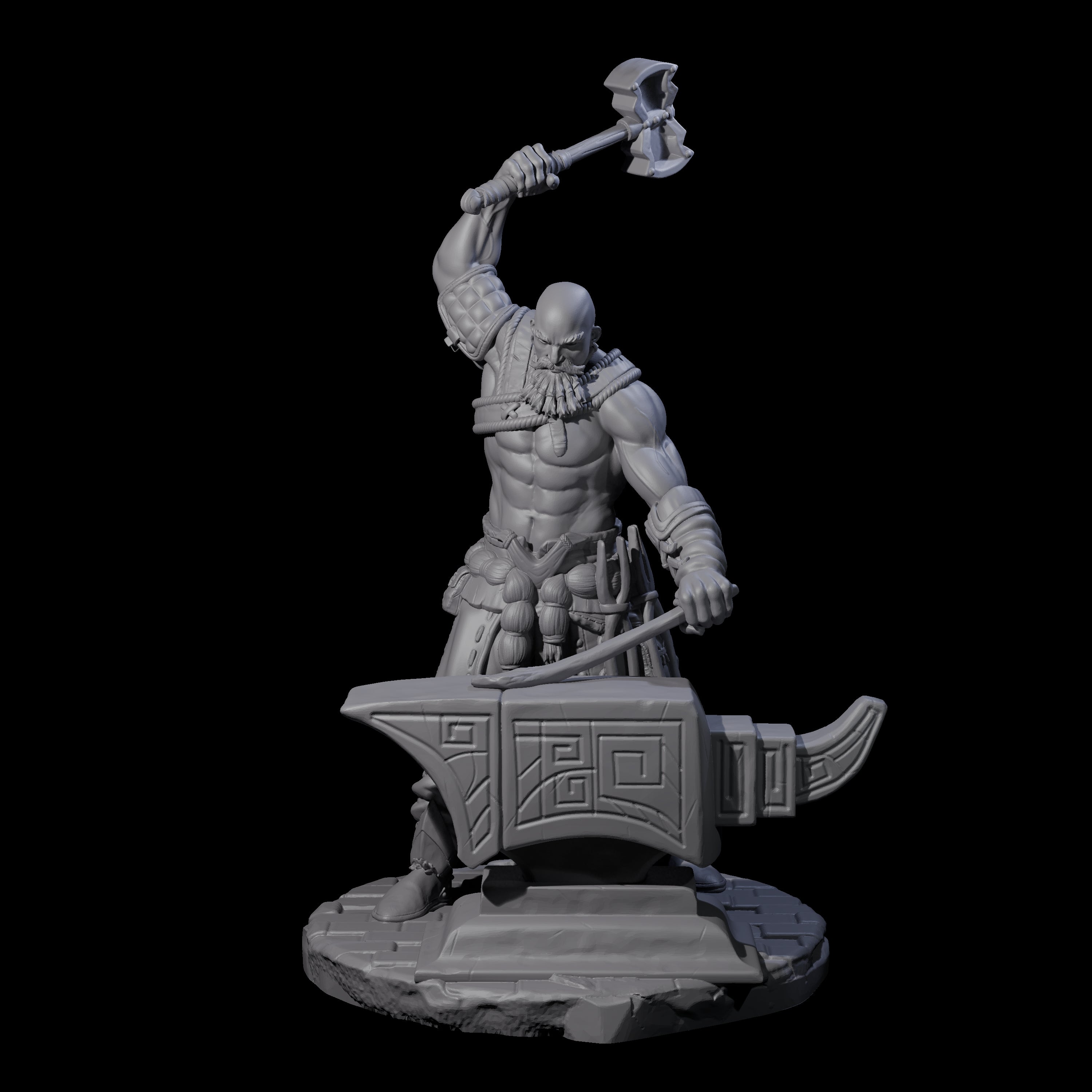 Hammering Blacksmith Miniature for Dungeons and Dragons, Pathfinder or other TTRPGs