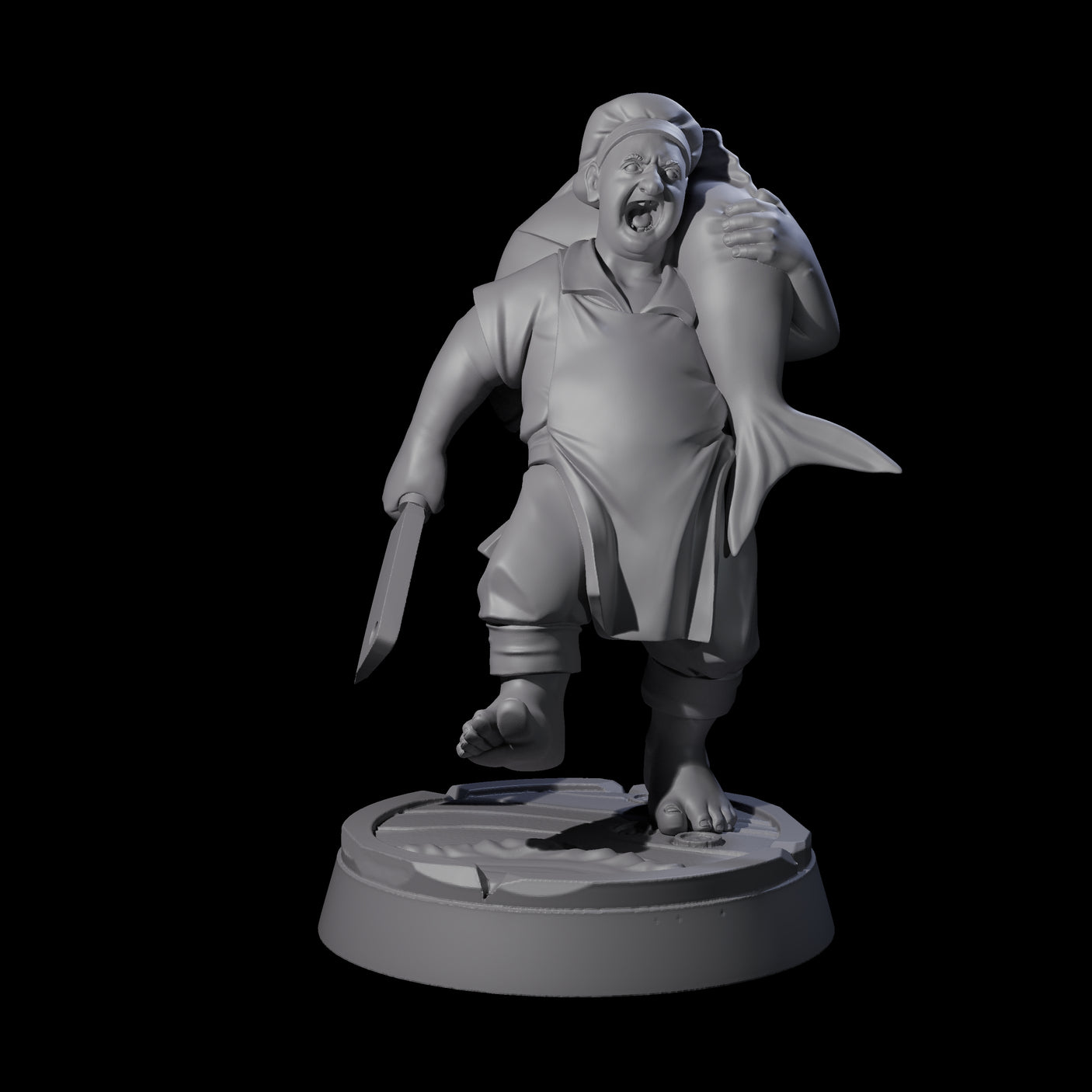 Happy Human Pirate Cook Miniature for Dungeons and Dragons, Pathfinder or other TTRPGs