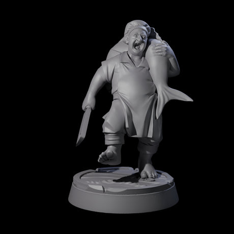 Happy Human Pirate Cook Miniature for Dungeons and Dragons, Pathfinder or other TTRPGs