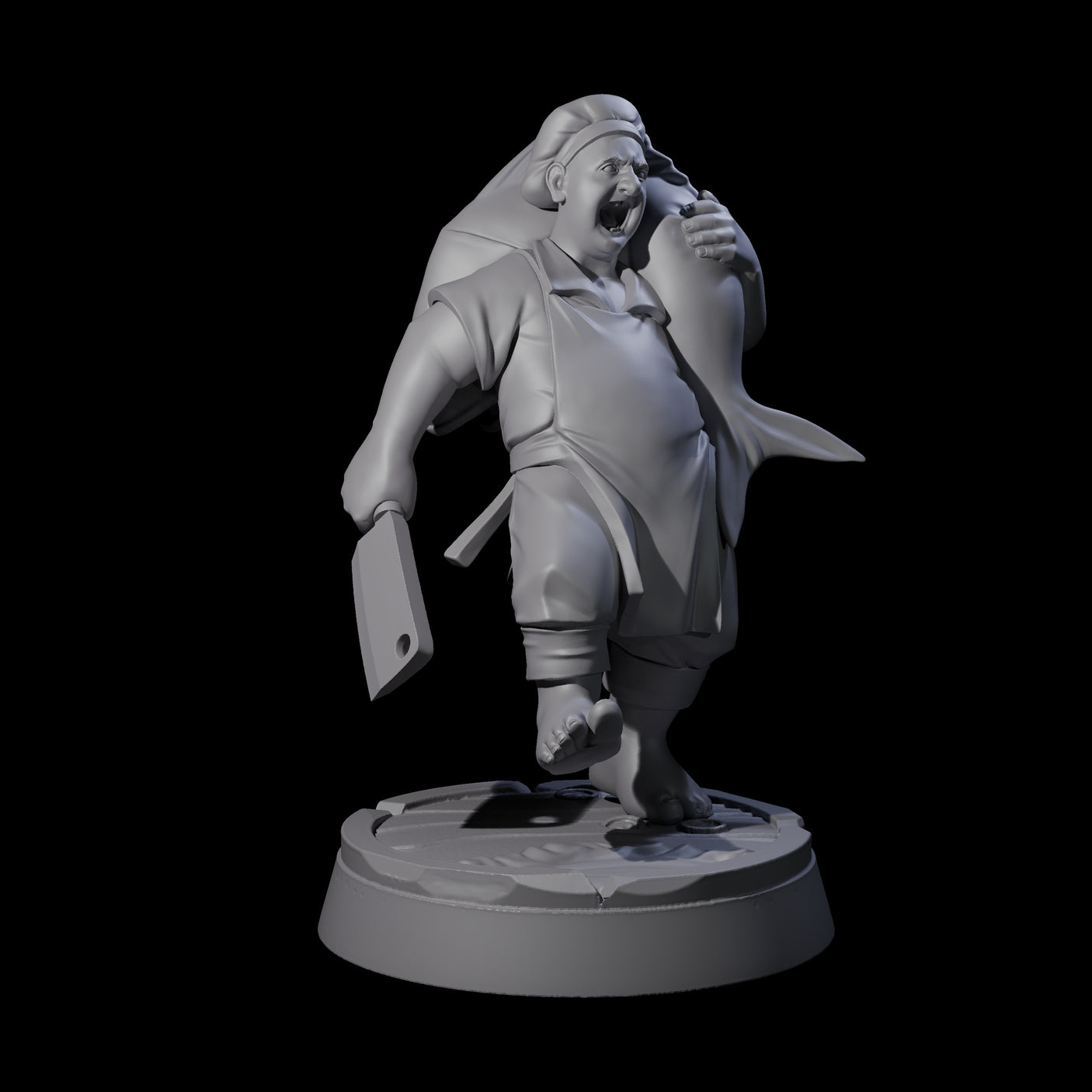 Happy Human Pirate Cook Miniature for Dungeons and Dragons, Pathfinder or other TTRPGs