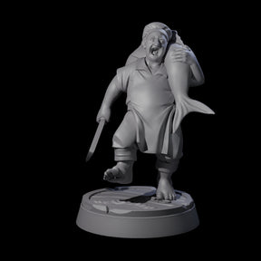Happy Human Pirate Cook Miniature for Dungeons and Dragons, Pathfinder or other TTRPGs