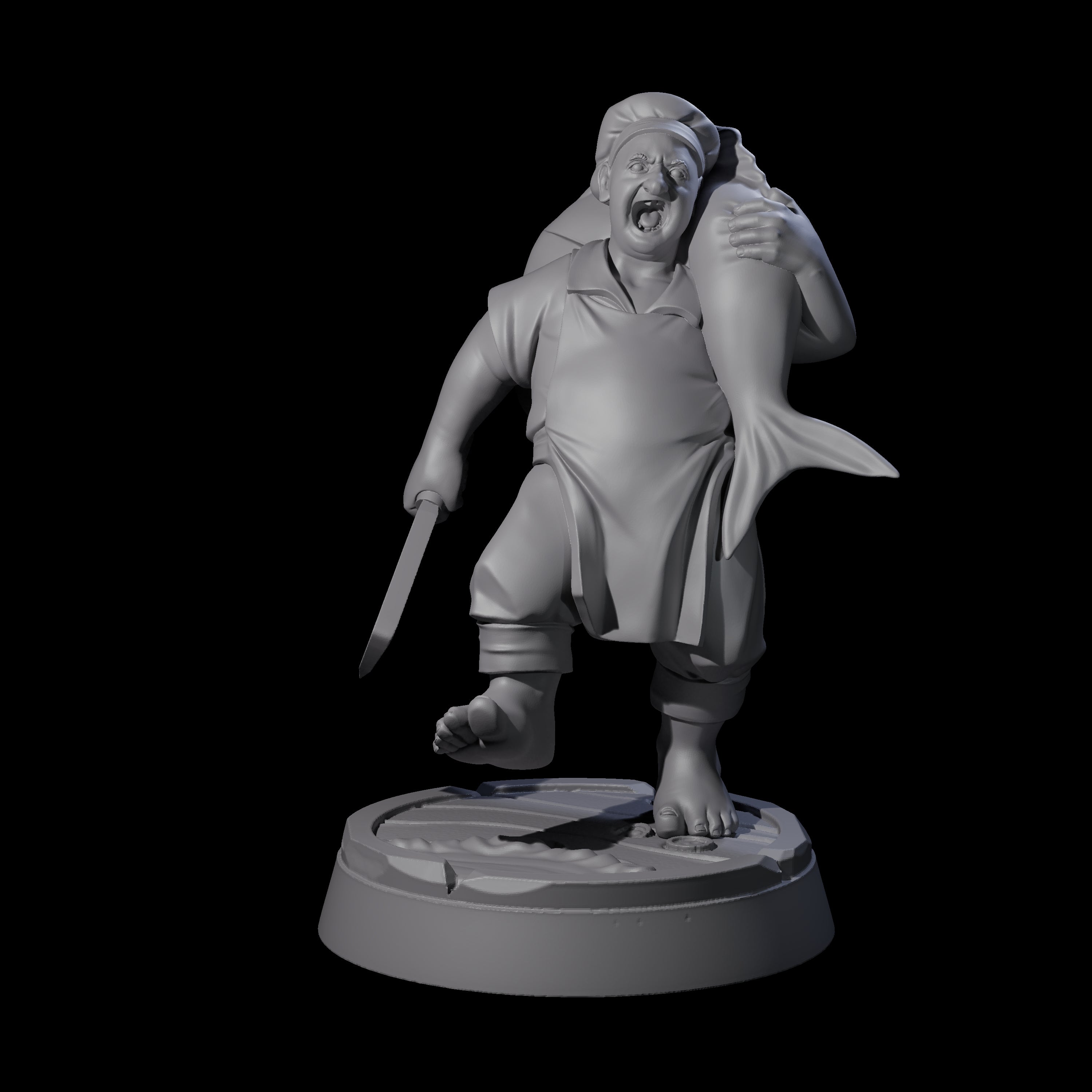 Happy Human Pirate Cook Miniature for Dungeons and Dragons, Pathfinder or other TTRPGs
