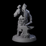 Hard Working Blacksmith Miniature for Dungeons and Dragons, Pathfinder or other TTRPGs