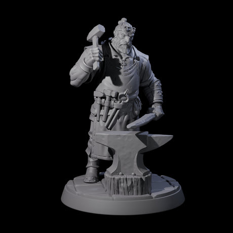 Hard Working Blacksmith Miniature for Dungeons and Dragons, Pathfinder or other TTRPGs