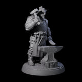 Hard Working Blacksmith Miniature for Dungeons and Dragons, Pathfinder or other TTRPGs