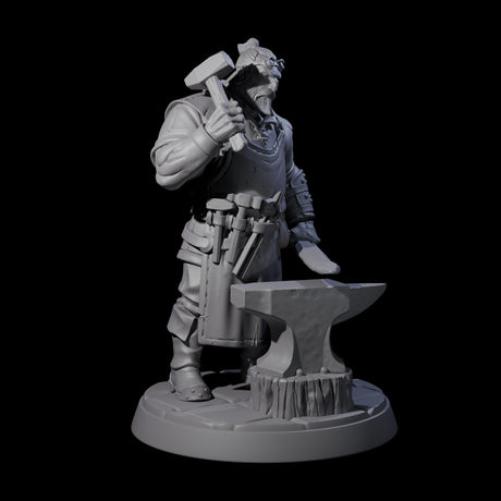 Hard Working Blacksmith Miniature for Dungeons and Dragons, Pathfinder or other TTRPGs
