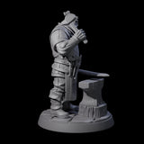 Hard Working Blacksmith Miniature for Dungeons and Dragons, Pathfinder or other TTRPGs