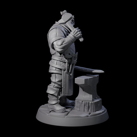 Hard Working Blacksmith Miniature for Dungeons and Dragons, Pathfinder or other TTRPGs