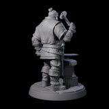 Hard Working Blacksmith Miniature for Dungeons and Dragons, Pathfinder or other TTRPGs
